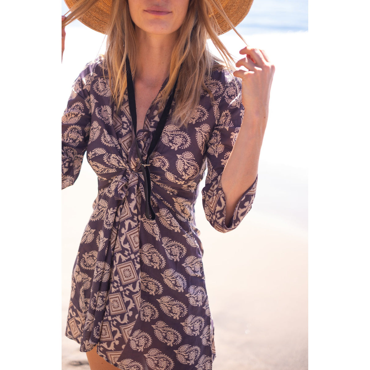 Bell by Alicia Bell cotton + silk outlet hand printed tunic