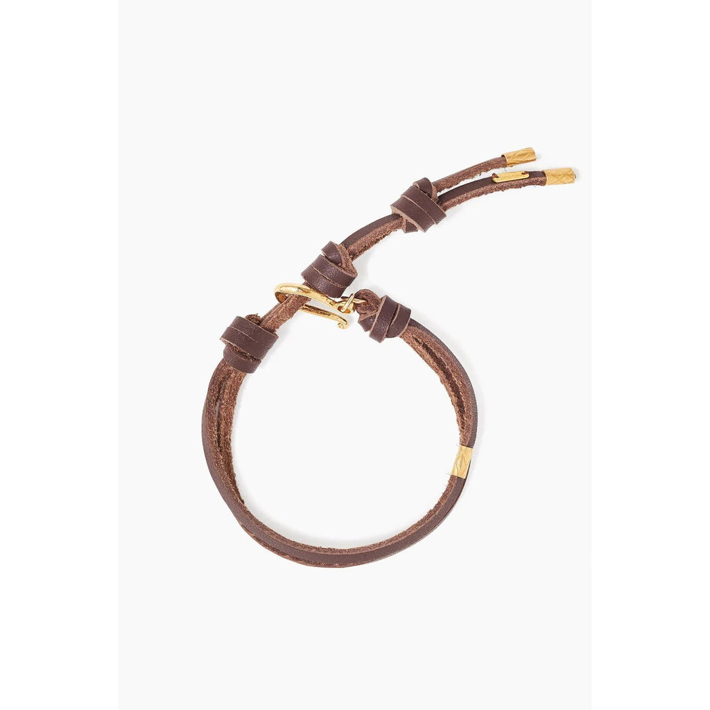 Gold and Brown Leather Loop Bracelet | BELL by alicia bell